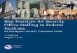 Be st Practices for Security fice Staffing in Federal ities · Insider Threat ... presents recommendations to the department/agency Director of Security or Chief Security Officer
