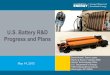 U.S. Battery R&D Progress and Plans · PHEV battery) average $485/kWh of useable energy. Cost projections are derived by the manufacturer using the USABC’s battery manufacturing