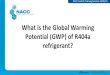 What is the Global Warming Potential (GWP) of R404a Global... · • Many F-gases have high Global Warming Potential (GWP). • Carbon Dioxide has a designated GWP of 1 (Base Reference)