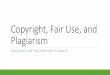 Copyright, Fair Use, and Plagiarismjmay47/copyright.pdfFair Use –Guidelines for Educators •Computer Software (purchased or licensed) •Library may lend software to patrons •Software