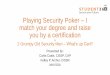 Playing Security Poker I match your degree and raise you ... · Playing Security Poker – I match your degree and raise you by a certification or ... Physical Security Professional