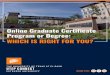 Online Graduate Certificate Program or Degree: Which is ...€¦ · the door on your bachelor’s degree, you may be asking yourself ... certificate can help those with renewed purpose