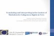 Translating and Interpreting in the Context of Mediation ......Institutional response • The Directorate for Indigenous Languages (Dirección de Lenguas Indígenas), which is part