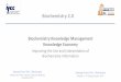 Biochemistry Knowledge Management Knowledge Economy · Biochemistry Knowledge Management Knowledge Economy Improving the Use and Interpretation of ... Is based on processes and technology