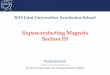 Superconducting Magnets Section III · Section I Particle accelerators and magnets Superconductivity and practical superconductors Section II Magnetic design Section III Coil fabrication