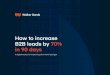 How to increase B2B leads by 70% in 90 days...How to increase B2B leads by 70% in 90 days Page 3 Rich content is a key element in B2B brands’ efforts to move leads through the sales