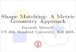 Shape Matching: A Metric Geometry Approachgraphics.stanford.edu/courses/cs468-08-fall/pdf/lecture-5.pdf · 1 Shape Matching: A Metric Geometry Approach Facundo M´emoli. CS 468, Stanford