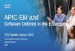 APIC-EM and Software Defined in the Enterprise · Cisco APIC-EM An Application Platform for Enterprise WAN and Access Networks • Virtual (ISO VM) or appliance-based • Provides