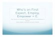 Who's on First - Expect, Employ, Empower › images › documents › KCDD_Presentations › ...Who’s on First Expect, Employ, Empower = E 3 The Future of Employment for People with