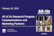 All of Us Research Program Communications and …...Research Program Communications and Marketing Partners OT-PM-19-002 Informational Webinar #joinallofus Webinar Overview ⦿ Introduction