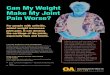 Can My Weight Make My Joint Pain Worse?€¦ · ¡ Every 1 pound of weight loss = 4 pounds of relief on your knees. ¡ 15 pounds of weight loss can cut knee pain in HALF. John knew