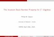 The Invariant Basis Number Property for -Algebrasadonsig1/NIFAS/1404-Gipson.pdf · The Invariant Basis Number Property for C -Algebras Philip M. Gipson University of Nebraska { Lincoln