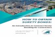 HOW TO OBTAIN SURETY BONDS - cdn.ymaws.com · Surety Bond Producers (NASBP) at 202-686-3700 or . NASBP members adhere to a code of professional standards. producer tailors the contractor’s