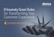 8 Insanely Great Rules for Transforming Your Customer ......8 Insanely Great Rules for Transforming Your Customer Experience. D eserved. 2 Providing an exceptional customer ... It’s