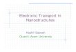 Electronic Transport in Nanostructures 2/Day-3/Dr_kashif_sabeeh.pdfCoulomb Blockade: Charge Quantization and Charging Energy A many body phenomena where electron-electron interactions
