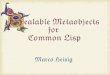 Sealable Metaobjects for Common Lisp · 27.04.2020 Marco Heisig - Sealable Metaobjects for Common Lisp 3 Project History 28.10.2018 beach: I figured out a few things that interested