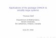 Applications of the package CRACK to simplify large systems · Applications of the package CRACK to simplify large systems Thomas Wolf Department of Mathematics, Brock University