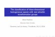 The classification of three-dimensional homogeneous spaces ... · The classi cation of three-dimensional homogeneous spaces with non-solvable transformation groups Boris Doubrov Belarusian