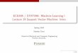 ECE595 / STAT598: Machine Learning I Lecture 19 Support ... · Outline Support Vector Machine Lecture 19 SVM 1: The Concept of Max-Margin Lecture 20 SVM 2: Dual SVM Lecture 21 SVM