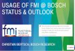 Usage of FMI @ Bosch STatUs & OUtlook · 2019-05-15 · Usage of FMI at Bosch - status and outlook. The four business sectors of Bosch