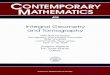 CONTEMPORARY MATHEMATICS 405 Integral Geometry and … · and analysis typical of integral geometry. The paper [30] contains several interesting results including one on reconstructing