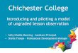 Chichester College Introducing and piloting a model of ... · observations play a more important role in the CPD of staff than graded observations Non-graded observations are more