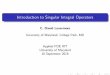 Introduction to Singular Integral Operatorslvrmr/2018-2019-F/Classes/RIT/SingIntO… · Introduction to Singular Integral Operators 1 Introduction 2 Spaces 3 Convolution Operators