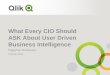 What Every CIO Should ASK About User Driven Business Intelligence · 2014-02-13 · ASK About User Driven Business Intelligence PeggySue Werthessen February 2014 . Does your platform