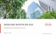 TAKEDA R&D INVESTOR DAY 2018 · CAMBRIDGE, MASSACHUSETTS . October 11, 2018 . 2 R&D DAY AGENDA – CAMBRIDGE, OCTOBER 11, 2018 . Time. ... “presentation” means this document,