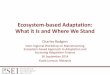 Ecosystem-based Adaptation: What it Is and Where We Stand · Ecosystem-based Adaptation • Build a robust scientific evidence base for EBA targeting priority ecosystems • Build