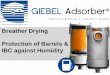 Breather Drying Protection of Barrels & IBC against Humidity · GIEBEL FilTec GmbH Carl-Zeiss-Str. 5 DE-74626 Bretzfeld-Schwabbach info@giebel-adsorber.de Container Volume 35 Container