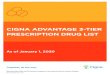 CIGNA ADVANTAGE 3-TIER PRESCRIPTION DRUG LISTThis document shows the most commonly prescribed medications covered on the Advantage 3-Tier Prescription Drug List as of January 1, 2020