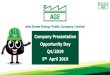 Company Presentation Opportunity Day Q4/2019 9 April 2019 · Company Presentation Opportunity Day Q4/2019 9th April 2019. 1. AGE Overview 2. Financial Performance 3. Business Outlook