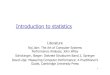 Introduction to statistics - TU Berlin Introduction to statistics Literature Raj Jain: The Art of Computer
