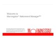 Welcome to Morningstar Retirement ManagerSM demo walkthrough_advice... · wholly owned subsidiary of Morningstar, Inc., and is intended for citizens or legal residents of the United
