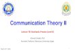 Communication Theory II - ECED Mansoura€¦ · Communication Theory II Lecture 10: Stochastic Process (cont’d) Ahmed Elnakib, PhD Assistant Professor, Mansoura University, Egypt
