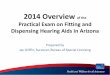 2014 Overview of the Practical Exam on Fitting and ... · 9-Hearing Aid Response Datasheets 10-Fitting Dynamics & Customization . Ear Impression Performance . SAFETY . TASK . Poster