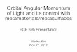 Orbital Angular Momentum of Light and its control with ...shalaev/ECE_695_Fall_2017/Lecture… · 4. J.H. Poynting, “The wave motion of revolving shaft, and a suggestion as to the