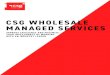 CSG WHOLESALE MANAGED SERVICES · CSG Wholesale Managed Services transforms your wholesale operations into a more efficient and effective organization. Through optimization and automation,