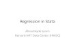 Regression with Stata - UMass Doyle... · Linear Regression Assumptions • Assumption 1: Normal Distribution – The dependent variable is normally distributed – The errors of
