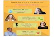 Jackie Steinmetz Fireside Chats - MalamaDoe · 2018-11-07 · Fireside Chats Meet some of our area's most interesting entreprenuers F eb ru ary 27, 7pm Marian Singer W el l nt el