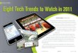 Eight Tech Trends to Watch in 2011 · tech trek Continued on page 26 Eight Tech Trends to Watch in 2011 This time last year, the iPad had yet to be introduced. Less than a year later,