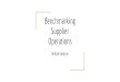 Operations Supplier Benchmarking · Inefficient project timeline (yearlong internship not aligning with Supplier public reporting) Information needed from multiple departments (time