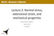 Lecture 2: Normal stress, extensional strain, and ...extensional strain, and mechanical properties Lecture Book: Chapter 2 Joshua Pribe Fall 2019. ... •Examples from the lecture