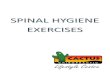 Spinal Hygiene Exercise - Vortala · 2016-02-16 · Spinal Hygiene Exercise x Incorporate your Spinal Hygiene exercises (AHC, Y/W/T/L, and R.O.M.) into your daily routine (during