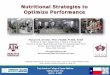 Nutritional Strategies to Optimize Performance...April 4 – 8, 2016 Ergogenic Aids Categories I. Apparently Effective. Supplements that help meet general caloric needs and/or the