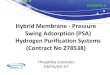 Hybrid Membrane - Pressure Swing Adsorption (PSA) Hydrogen ... · and Pressure Swing Adsorption (PSA) technology for the purification of H 2 from a reformate stream that also contains
