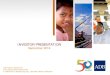 ADB Investor Presentation · ADB’s Mode of Operation . ADB finances projects and programs in the territories of its developing members. Main instruments comprise loans, equity investments,