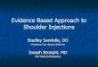 Evidence Based Approach to Shoulder Injections · 2018-11-06 · Evidence Based Approach to Shoulder Injections Bradley Sandella, DO ... Modified Posterior Bone Touch Technique 