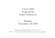 TACT 2019 Program for Poster Session (I) Monday November 18, … · 2019-10-28 · Poster Session (I) Monday, November 18, 2019 TACT2019 International Thin Films Conference. 1 . List